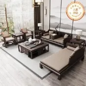【好物優選】bw2新中式實木沙發組合客廳家具禪意羅漢床沙發白蠟木黑胡桃