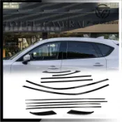 適用12-25款馬自達CX-5車窗飾條改裝黑武士窗框車身黑化不鏽鋼黑色門框鍍鉻裝飾保護汽配件
