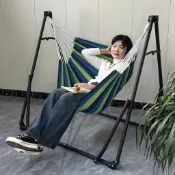 便携庭院户外双人秋千支架室内室外防侧翻吊床吊椅可折叠折叠吊床