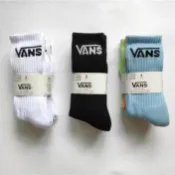 Vans Classic Socks 3雙入 黑白基本款中高筒襪 毛巾厚底 長襪  滑板襪 運動襪 籃球襪 VANS襪子