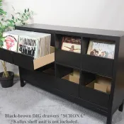 IKEA Kallax 專用唱片收納 LP 抽屜 *仿胡桃木色* 展示架*櫃子*時尚層架*唱盤愛好*DJ 播放器*台架