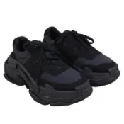 BALENCIAGA 巴黎世家 710157 Triple S Nylon Black 尼龍老爹鞋運動鞋.黑