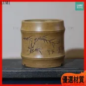 紫砂花盆 陶瓷花盆 多肉花盆 小花盆 盆栽 粗陶盆 陶盆 盆器 花器 仿古竹節盆 盆景盆 手工刻繪 菖蒲盆 園藝擺飾造景