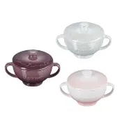 【Le Creuset】瓷器雪藏時光系列雙耳湯碗200ml(珠光白/無花果/貝殼粉 3色選1)