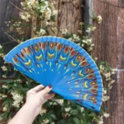 預購 Flamenco佛朗明哥夏季復古中國風小扇子舞蹈旅遊木扇孔雀翎中國風手工扇折扇女士