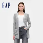 Gap 女裝 V領針織外套-淺灰色(793851)