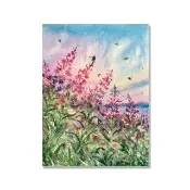 【24mama 掛畫】單聯式 油畫布 春天 夏天 草地 美麗花卉 昆蟲 無框畫-30x40cm(勃艮第)