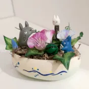 真愛日本 宮崎駿 吉卜力 絕版 龍貓 四季 夏 花草 灰龍貓 小白龍貓 藍龍貓 盆栽造景 擺飾 收藏 拍攝小道具 10081900009