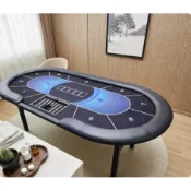 新品 德州撲克比賽桌 籌碼棋牌室專用可折疊桌可定製尺寸桌布顏色鐵腳桌