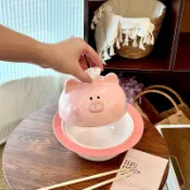 日式可愛廚師小豬泡麵碗🐷大容量泡麵碗 日式餐具 可愛搞怪 家具 裝飾 創意餐具