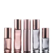 【嘉莉瓶瓶罐罐】現貨10ml 5ML玫瑰金色滾珠瓶高品質滾珠 厚玻璃 多特瑞 精油 粉紅滾珠瓶 精油分裝瓶