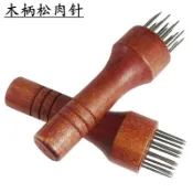 🌸臺灣熱賣🌸實木鬆肉針商用豬皮叉鬆肉針敲肉錘豬皮紮孔器紮眼神器萬能型家用 ZGNC