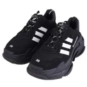 【PChome 24h購物】BALENCIAGA 巴黎世家 712821 Adidas Triple S 聯名三線老爹鞋/運動鞋.黑 R99N