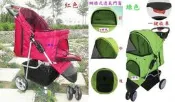 e世代豪華三輪圍框寵物推車~可單手一鍵收車可刷卡~真正鈕扣處有雙層布+加強耐重20公斤版~最新輕巧耐用外出雙層兔貓狗推車