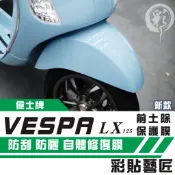 彩貼藝匠 Vespa 偉士牌 LX 125 前土除（一對）3M TPU犀牛皮自體修復膜 防刮 抗UV 保護膜