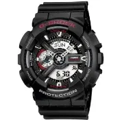 【CASIO 卡西歐】G-SHOCK 街頭潮流雙顯錶 情人節 送禮(GA-110-1A)