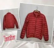 ☀️二手衣倉☀️lativ男款紅色立領輕羽絨外套S號 AA00130