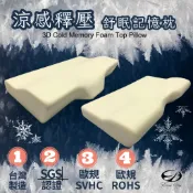 【EASYDAY】高密度80D 100%台灣製造 吸濕排汗 涼感釋壓舒眠記憶枕 枕頭 記憶枕 蝴蝶枕【涼感記憶枕】