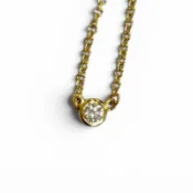 【DOKODEMO】成色極佳★TIFFANY&Co. Tiffany Elsa Peretti By the Yard 1P 鑽石項鍊 750 (YG) 鑽石約 0.03 克拉 直徑約 3.4 毫米 黃金 重量 1.98 克 女士