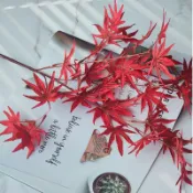 銀聯網日用品生活館 仿真楓葉 楓樹葉絹花 假樹枝婚慶禮堂 軟裝花藝批發零售