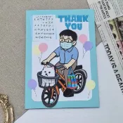 【客製化手工卡片】似顏繪腳踏車造型機關 情人節 生日禮物 週年