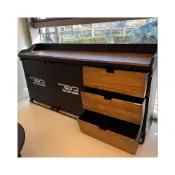 (店+)【含稅/含運】餐邊櫃 餐櫃 收納櫃 斗櫃 loft入戶美式木板餐邊櫃復古儲物櫃鐵藝工業風備餐臺咖啡茶水櫃臺