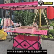 最佳優品 【可打統編 超低價】超大擺攤車升降可折疊戶外露營車地攤小推車夜市小吃車手拉車營地