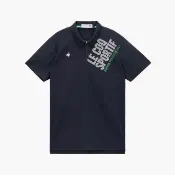 【LE COQ SPORTIF 公雞】高爾夫系列 男款深藍色吸汗速乾防曬透氣短袖POLO衫 QGX2J281