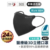 HAOFA 醫療口罩 抗UV50+ 霧黑 活性碳【ARZ 實拍現貨】【D050】兒童口罩 TN95口罩 立體口罩 成人款