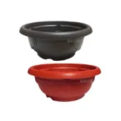 (店+)【蔬菜之家】日式浮雕淺盆外銷日本款 紅色鐵砂兩色可選6吋、8吋(台灣製PP耐衝擊塑膠 種植箱 塑膠花盆)