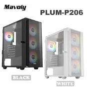 【Mavoly 松聖】 PLUM P206 機殼 ATX/USB3.0/顯卡長30/電源下置/附4風扇 玻璃