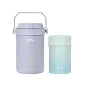 【THERMOS 膳魔師】超值2入_香芋紫不鏽鋼真空燜燒提鍋1500ml+大口徑燜燒罐500ml(RPF-20-LPL+JBN-500)