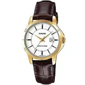 【CASIO 卡西歐】卡西歐石英皮帶女錶-金色(LTP-V004GL-7A)