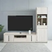 【時尚屋】5V23貝里斯8尺L型電視隔間櫃5V23-KL014+KL028(免運費/免組裝/電視櫃)