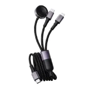 (店+)【DA】PD100W 3合1 多功能快充線 Type-C to Type-C+Lightning+Apple Watch 充電線