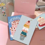 【空白賀卡 ins 風】30張ins風可愛生日賀卡卡片明信片留言卡臥室寢室房間自貼牆貼手帳素材 加厚 交換禮物