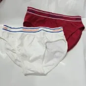 【西班牙Abanderado】(2291) 男童無縫素色 白 暗紅三角褲(2組)(8/10 )