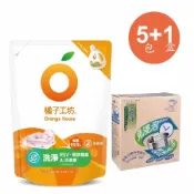 [好買市集] 橘子工坊天然無香精制菌洗衣精補充包-洗淨病毒1500MLX5入＋一滴淨免浸泡省時洗衣槽劑（200g/2包）*1盒