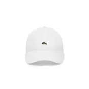 【LACOSTE】中性款-鱷魚刺繡標誌可調節棒球帽(白色)