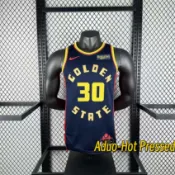 熱壓 NBA 金州勇士隊 史提芬・柯瑞 #30 Stephen Curry 2025 黑色City版 籃球球衣