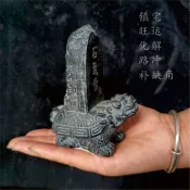 霸下石敢當擺件 龍龜托碑石敢當 居家桌面裝飾工藝品 仿石雕風水小擺飾
