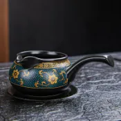 紫砂 防燙 陶瓷 公道杯 中式復古 茶海 白色山水 茶具套裝 泡茶杯 茶具配件 簡約設計 泡茶用茶海