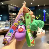 【新款】卡通可愛蔬菜吊飾 娃娃機鑰匙扣批發 女生包包鑰匙圈 機車矽膠鑰匙鏈 時尚背包掛飾 情侶公仔禮物