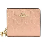 【COACH】女生短夾 SNAP經典LOGO質感皮革對開扣式短夾(多款任選)