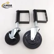 【品質驗證 免運】庭院大門彈簧減震輪升降伸縮輪4寸5寸橡膠輪子靜音邊剎腳輪萬向輪