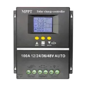 100A MPPT 太陽能充電控制器,適用於 12/24/36/48V 汽車 RV 酸鋰電池 LCD 顯示屏雙 USB 