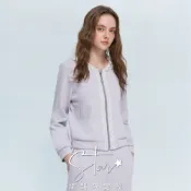 SO NICE 撞色空氣棉拼接蕾絲連帽外套｜深藍、淺紫｜STAR｜都會時尚女裝【2563F015】