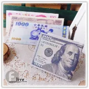 鈔票造型皮夾 假鈔防水皮夾短夾 創意鈔票錢包 美金日幣台幣人民幣趣味搞怪交換禮物 贈品禮品 A3075