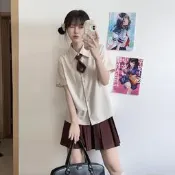 【葡東女裝】櫻花家族原創jk制服襯衫【曙光禮】學院風日系襯衫上衣短袖套裝女