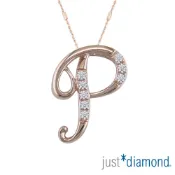 【Just Diamond】Love Letter 18K金鑽石吊墜-P(不含鍊)